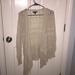 Knit cardigan, angled front, American Eagle